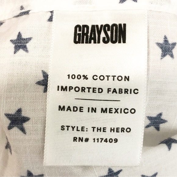 Anthropologie. Grayson, the hero with navy blue stars, button down shirt. - Picture 5 of 9